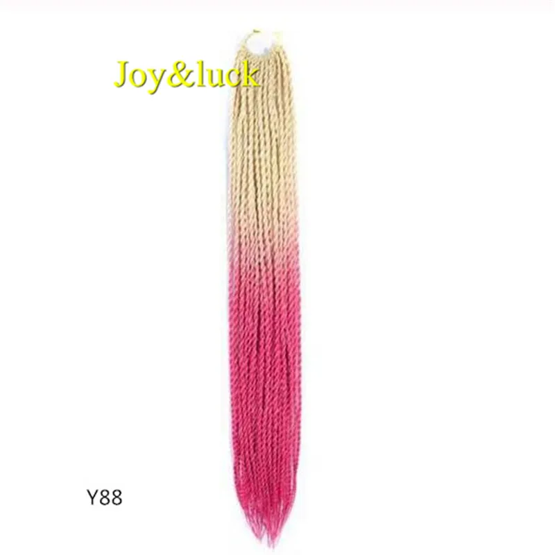Y88 Joy& luck 24 дюйма Сенегальские закрученные крючком косички 30 прядей синтетические волосы для наращивания плетение волос - Цвет: Y88
