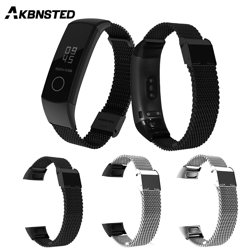

AKBNSTED металлический ремешок для часов из нержавеющей стали для Huawei Honor Band 5/Huawei Honor Band 4 умный браслет аксессуары для браслета