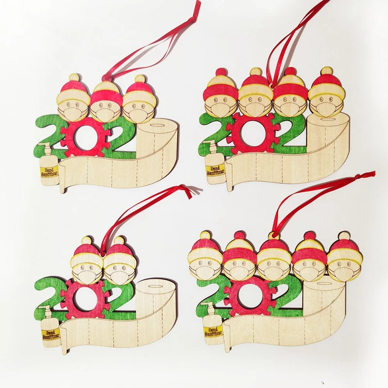 Рождественский деревянный семейный кулон ручной работы Новый DIY креативное имя