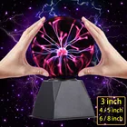 USB-стекло волшебный электростатический ионный шар лампа 3 4 5 6 8 дюймов светодиодный хрустальный шар светильник сенсорным датчиком Сфера атмосферная лампа игрушки декор