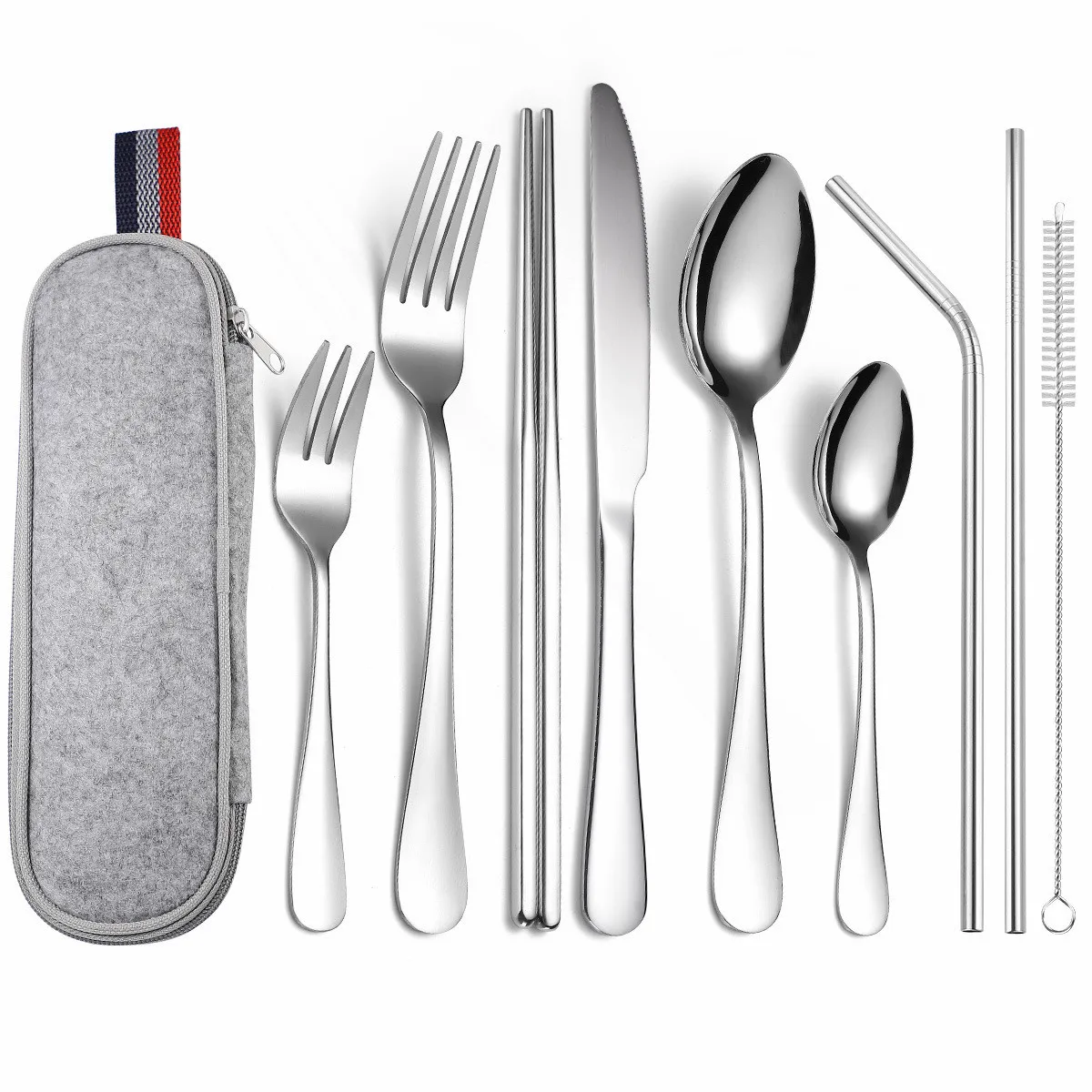 

Stainless Steel Tableware Black Fork Spoon Knife Dinner Set Outdoor Travel Picnic Portable Dinnerware Set with Box Dropshipping