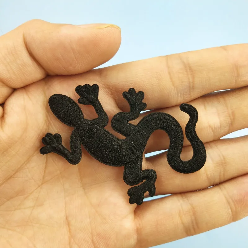 Черная нашивка для одежды с аппликацией ящерицы Gecko рептилий джинсовая куртка