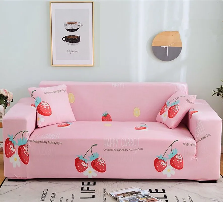 Чехол для дивана в виде клубники нескользящий эластичный чехол универсальный из