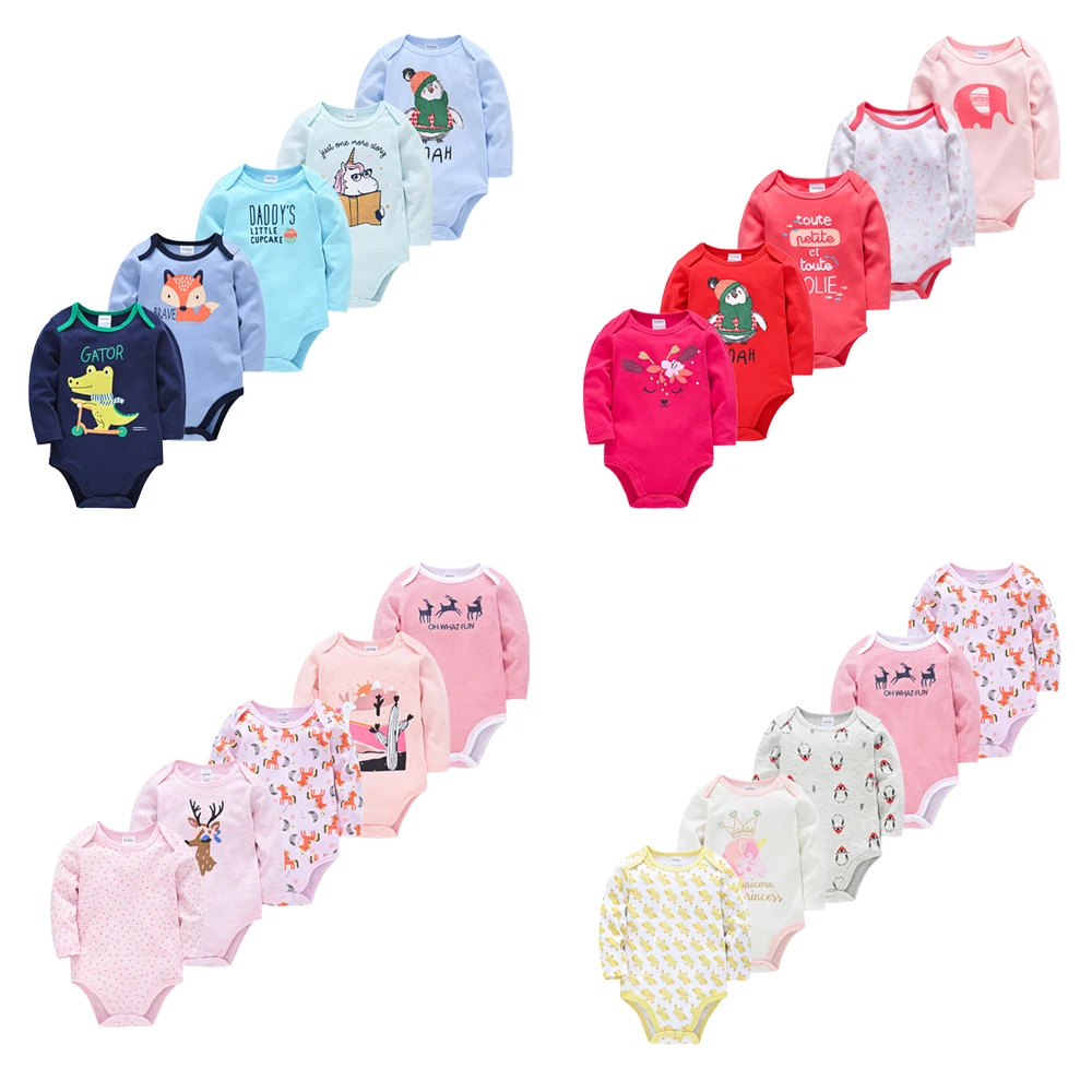 

New Baby Bodysuits 0-12M Cotton Ropa Bebe Body Baby Boy Clothing Set 5Pcs Christmas Kids Clothes For Girls Body Bebe Jumpsuits