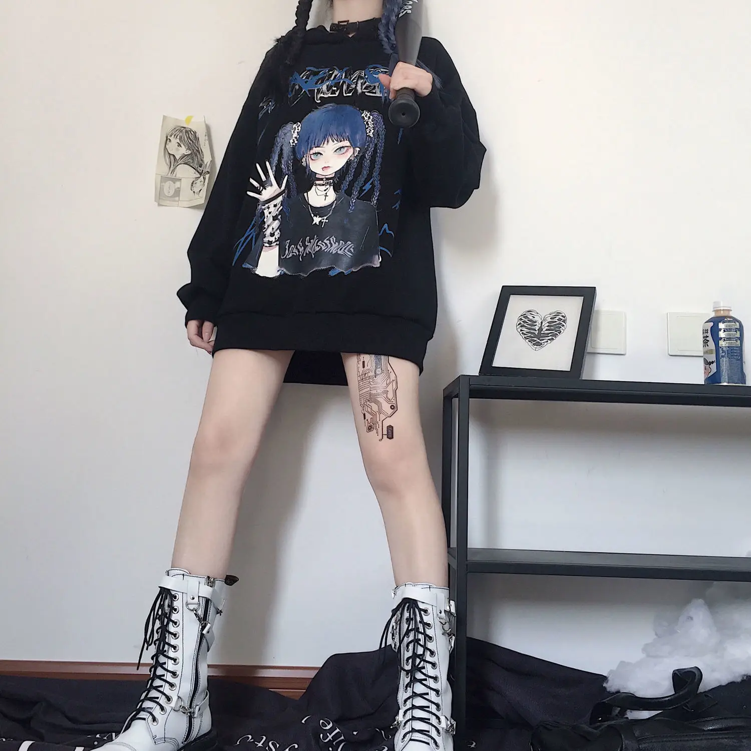 Новинка 2021 свитер с длинными рукавами в стиле японского аниме хип-хоп женский
