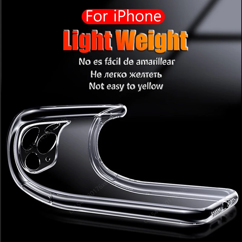Прозрачный стеклянный чехол 30D для iPhone 13 12 11 Pro XS Max мягкий силиконовый из ТПУ Mini XR X