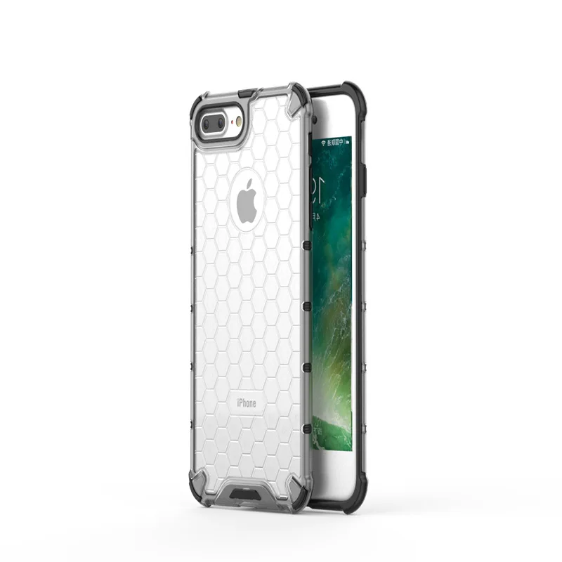 Shockproof Phone Case For iPhone X XR XS Max 8 7 6 6S Plus SE 2020 Honeycomb Back Cover Transparent Protector Simple Shell | Мобильные