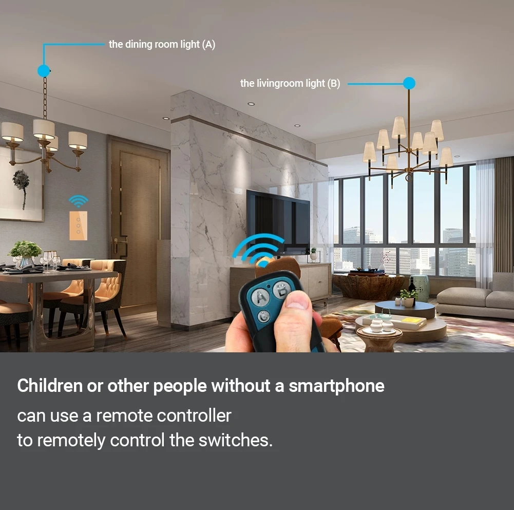 Умный светильник ель света RF433 с поддержкой Wi-Fi передатчик переключатель Smart Life Tuya