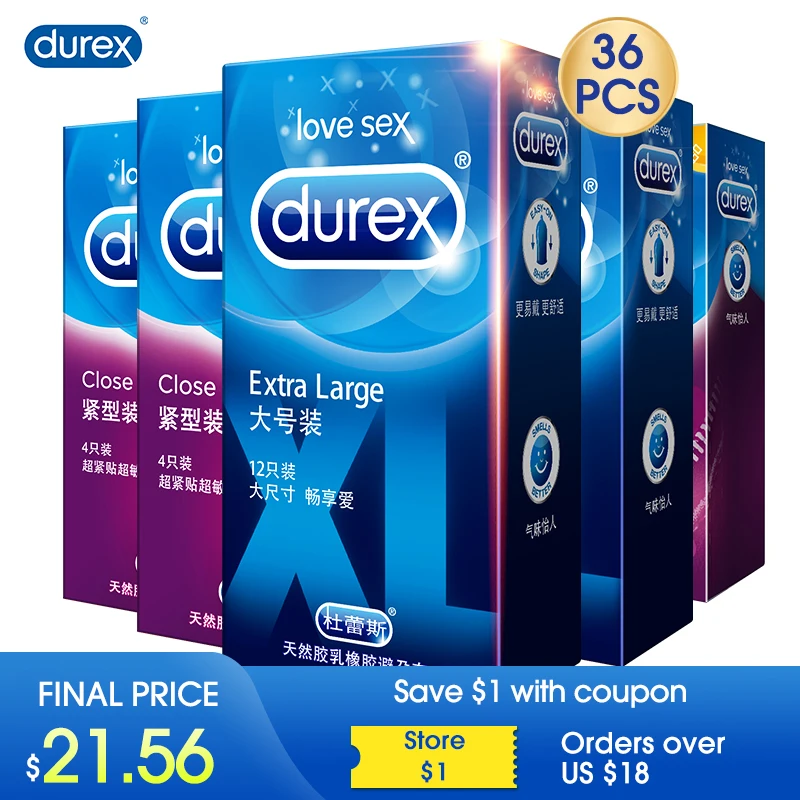 Презервативы Durex для мужчин XXL 56 мм натуральные латексные смазочные Ультра тонкие