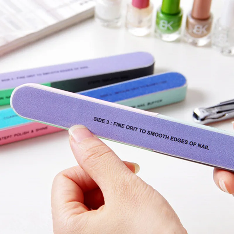 

5pcs Nail Buffer Block Sponge File Manicure Pedicure Sanding Surface Nail Art Tools 7 Sided Pro UV Gel Polishing Nail File