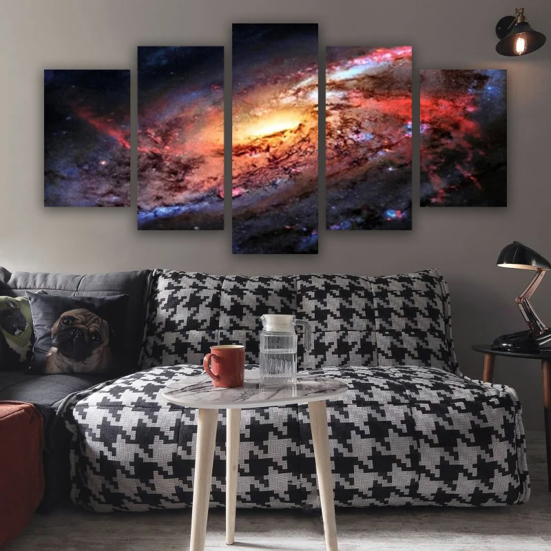 Художественная картина космической галактики со звездами постер с высоким