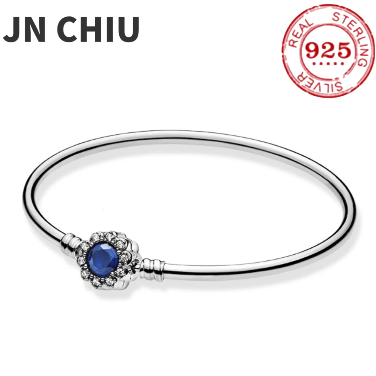 

Hot Sale Real 100% 925 Sterling Silver pan bracelet Love heart crystal bracelet For Women Fit Original DIY Charm Jewelry