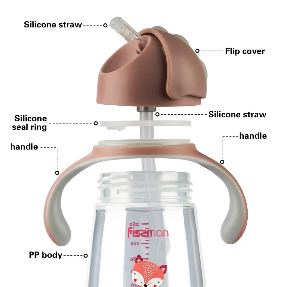 260 мл детская бутылочка для кормления с ручкой учебная Детская Бутылочка без BPA| |
