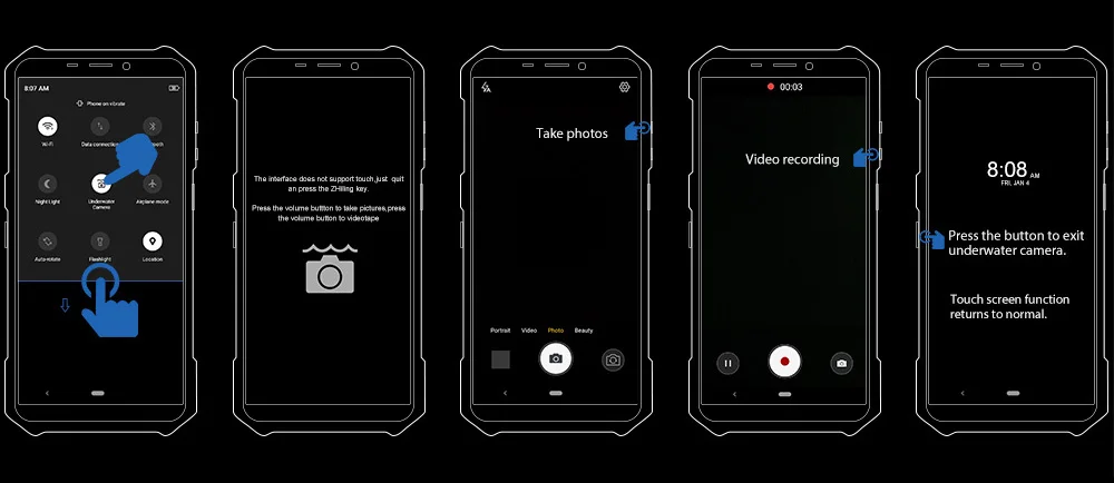 Ulefone Armor X3 прочный смартфон Android 9,0 IP68 Android 5," 2 ГБ 32 ГБ 5000 мАч 3g прочный мобильный телефон Android