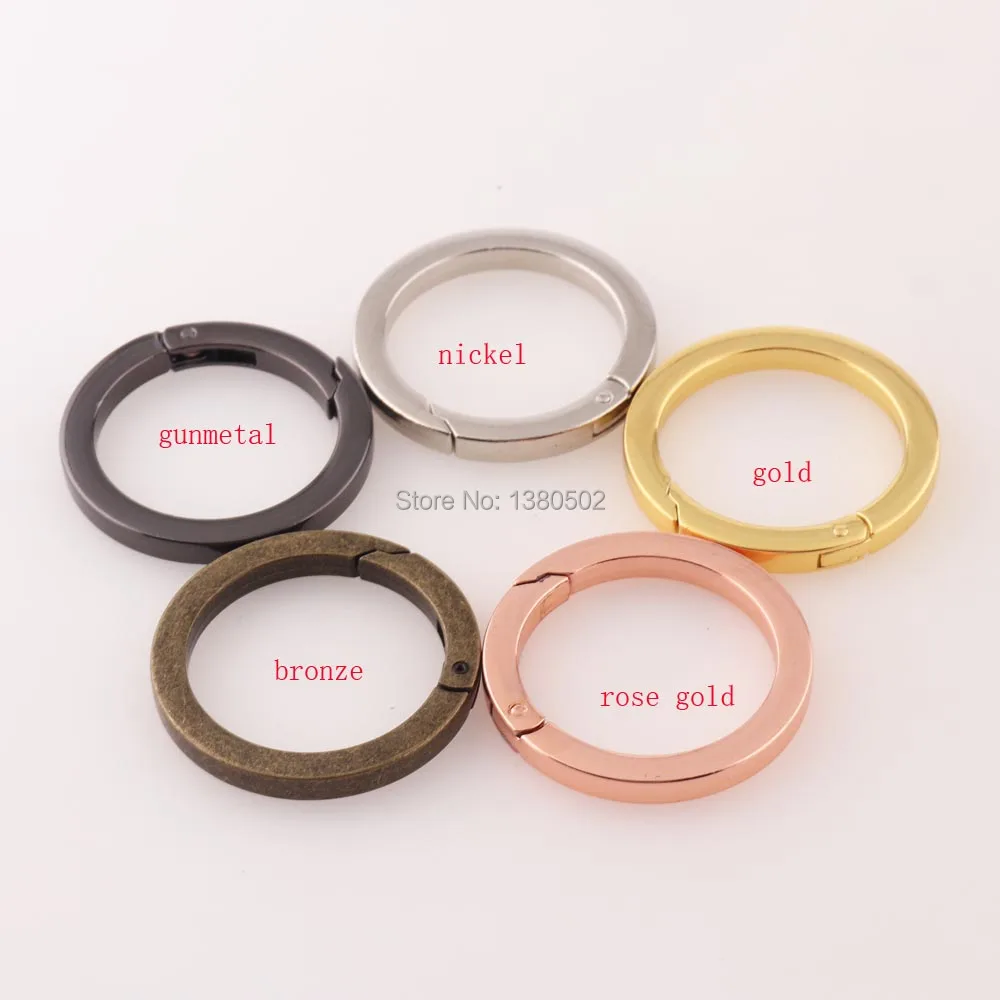 

5pcs/lot 43mm outer Alloy Gunmetal /nickel/rose gold/gold /bronze color open circle clip buckles spring clasp hook Spring ring