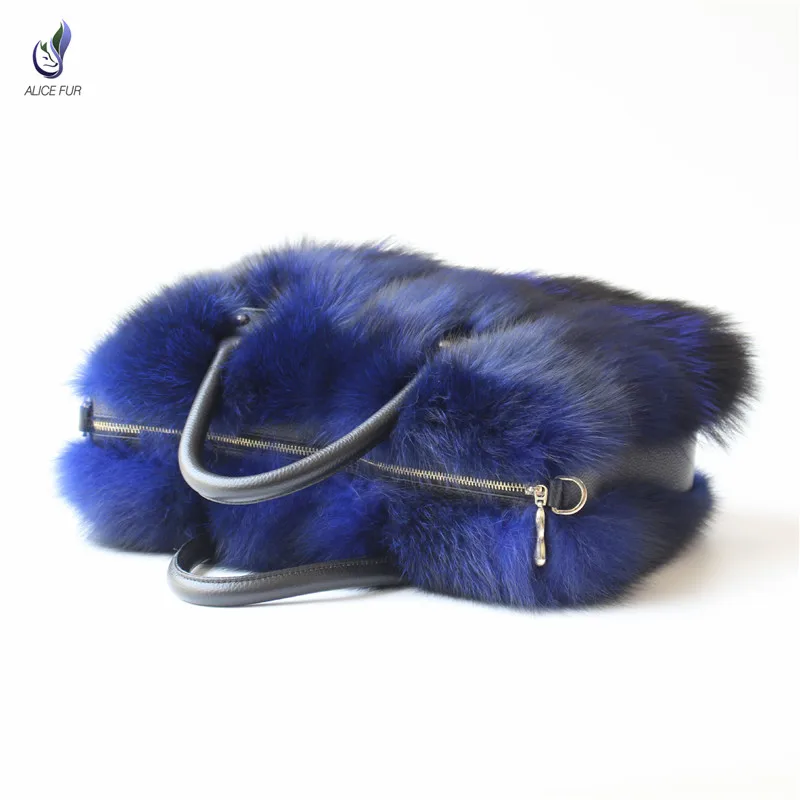 Высококачественные женские сумки сумка из натурального Лисьего меха модные на