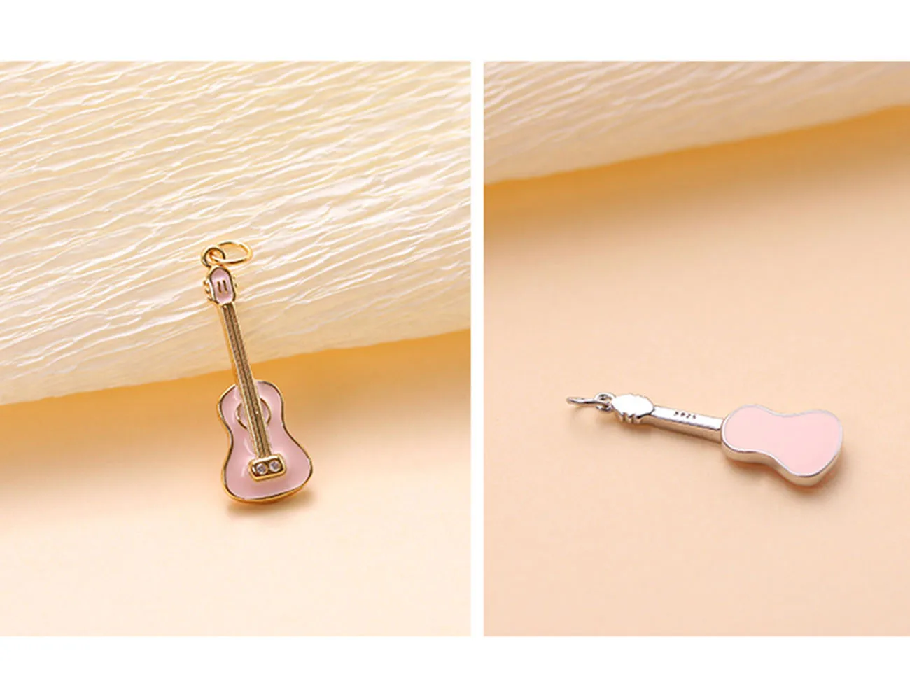 Серебристый цвет эмаль барабан ожерелье с скрипкой музыкальный инструмент