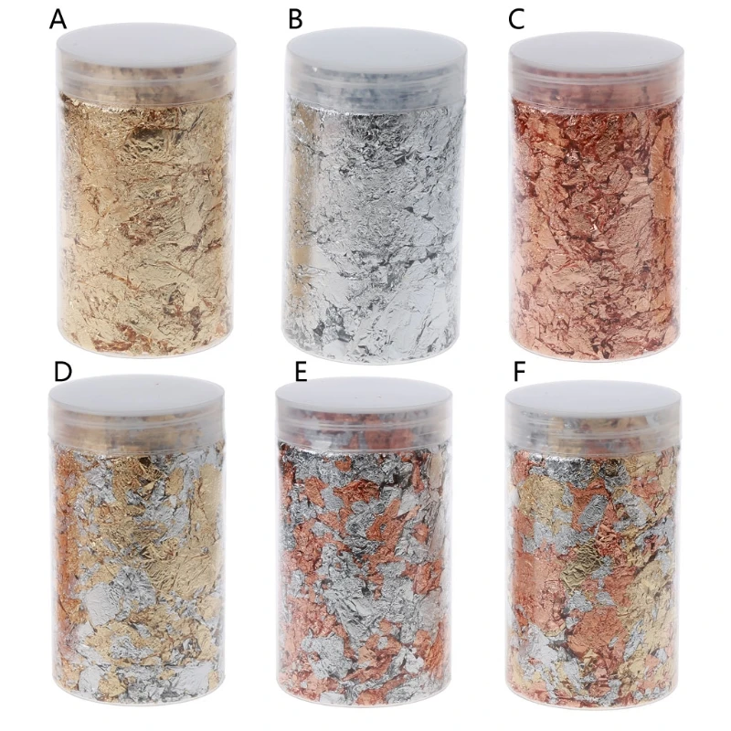 

10g Gold Silver Gilding Flakes Metallic Foil Flakes Glitter Painting Art Craft Nail Art Resin Fillings Jewelry Making