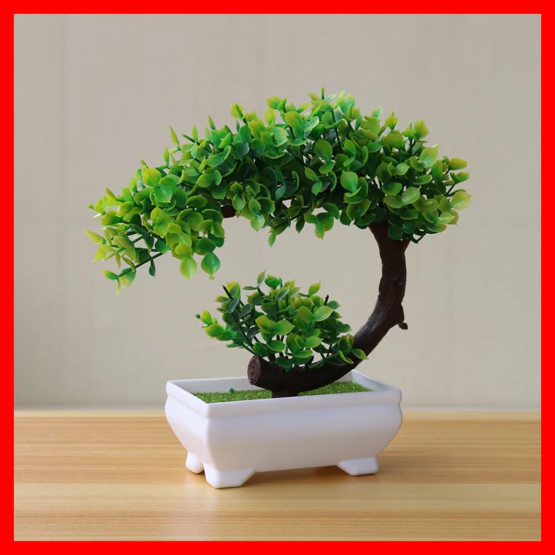 

Artificial Plants Potted Bonsai Decorative Green Small Trees Fake Flowers Party Office Table Ornament For Home Garden Decoration