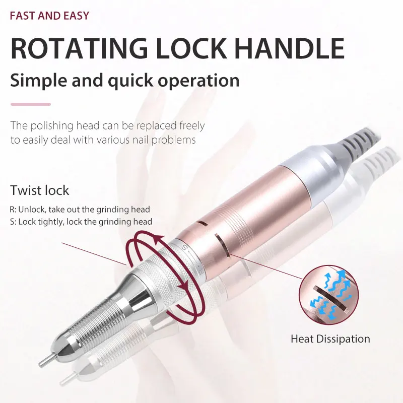 Профессиональный шлифовальный станок для ногтей 35000 об / мин портативный