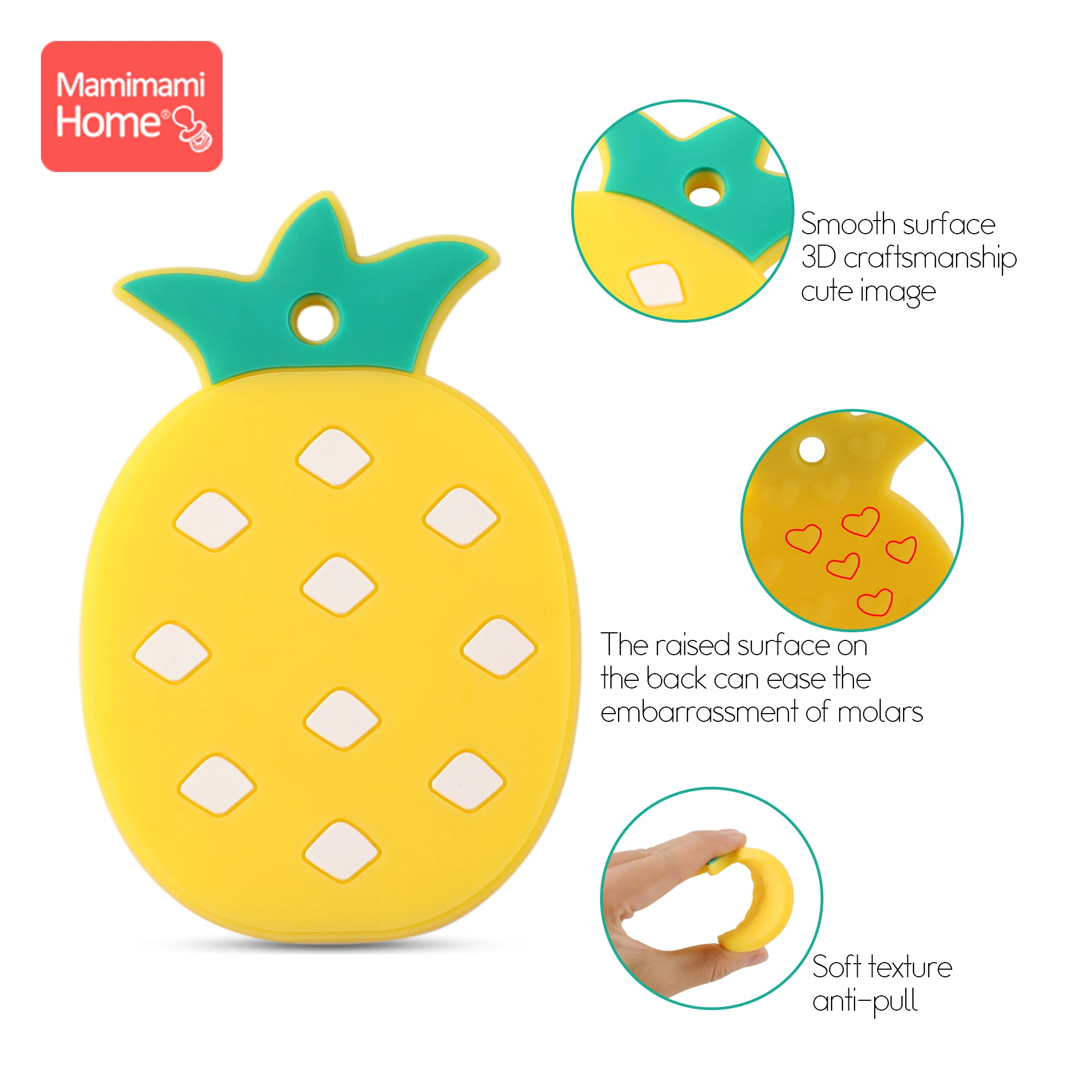 1 шт Детские Прорезыватель для зубов ананас силиконовая BPA бесплатно