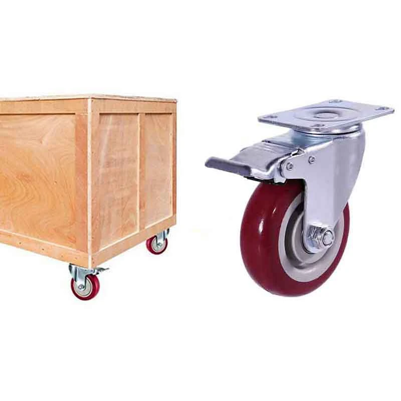

Caster Wheels, Casters with Brake, No Noise Swivel Casters with Set of 4, PU Wheels with Locking, 4 Pack Castors