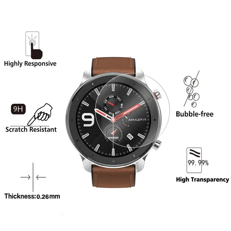 5 шт. для Xiaomi Huami Amazfit Verge / Lite закаленное стекло защиты экрана GTR 47 мм 42 защитная