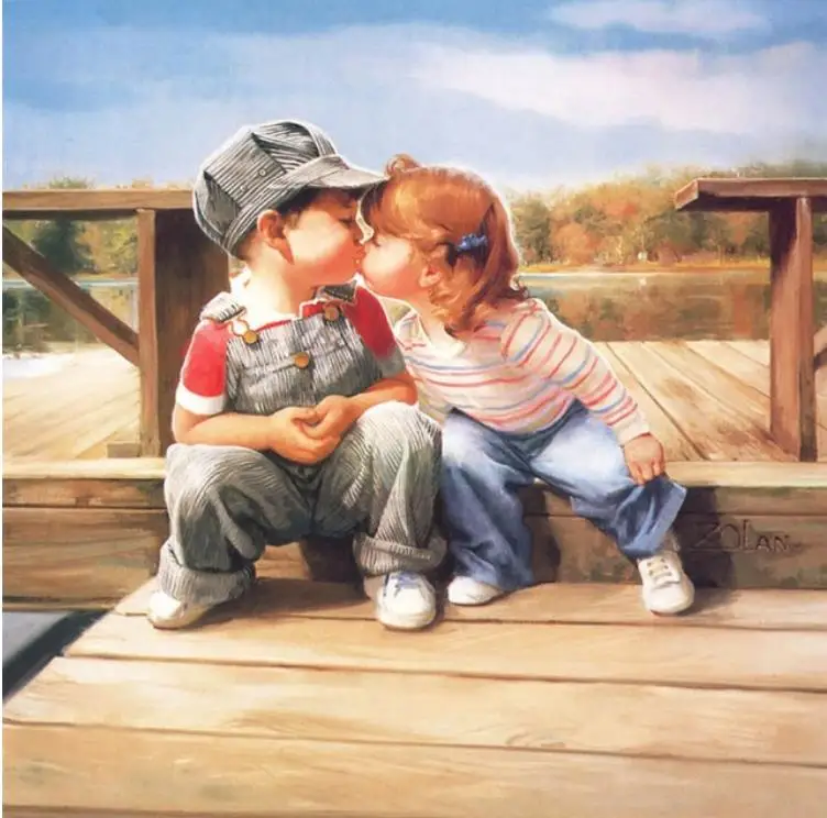 Полностью Алмазная вышивка маленький мальчик девочка детство сделай сам мозаика