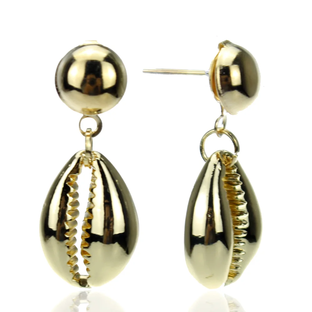 Новый пляжный стиль индивидуальные простые серьги морские элементы