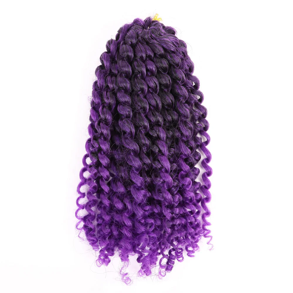 T1B/фиолетовый Marly Bob Ombre волосы для наращивания синтетические Marly Jerry curl ямайские прыгающие вязанные волосы афро кудрявые вязанные косы - Цвет: T1B/фиолетовый