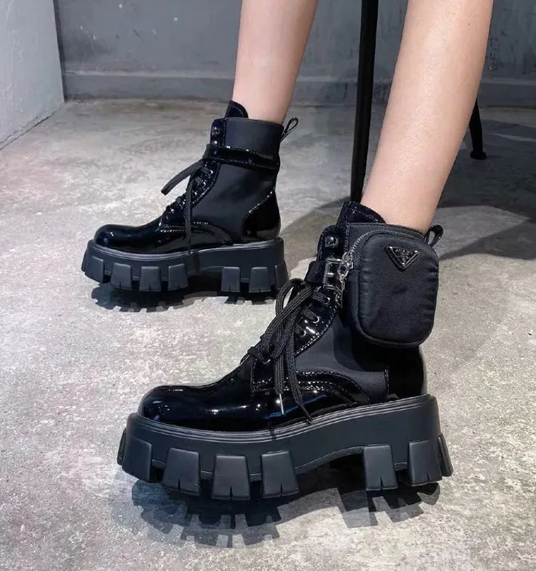 

new Star's same fashion casual elastic muffin thick British style women's boots 2020 bottom thick heel short boots