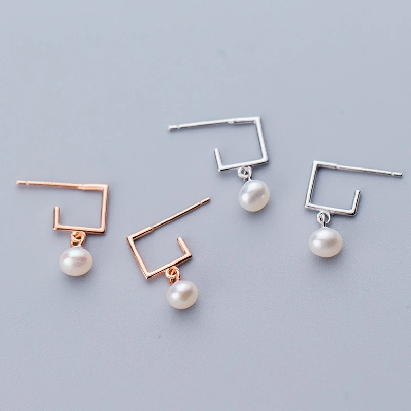 

PONYKISS Classic S925 Sterling Silver irregular Baroque Natural pearl Stud Earrings Women Party Jewelry Minimlist Accessory
