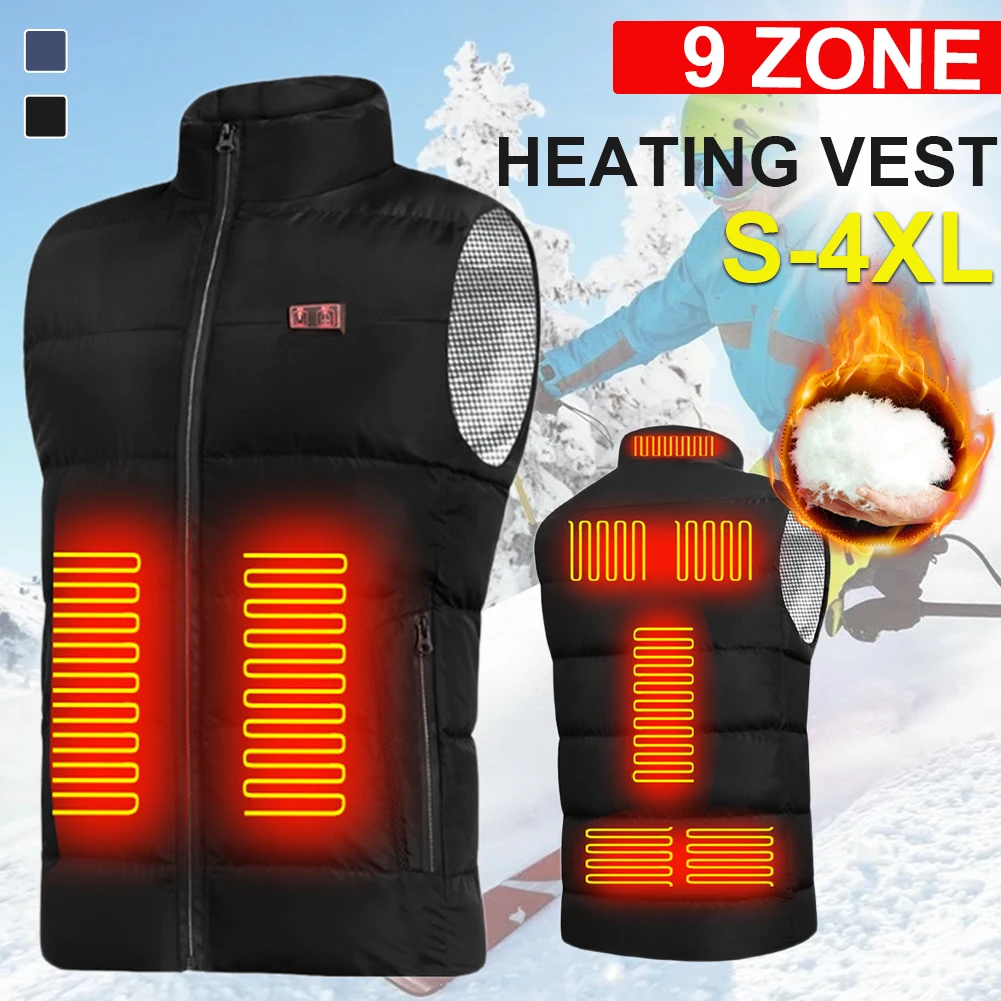 

9-zone heating vests for men and women heating sleeveless jackets warm vests winter warm warm clothes S-4XL heatedjacket