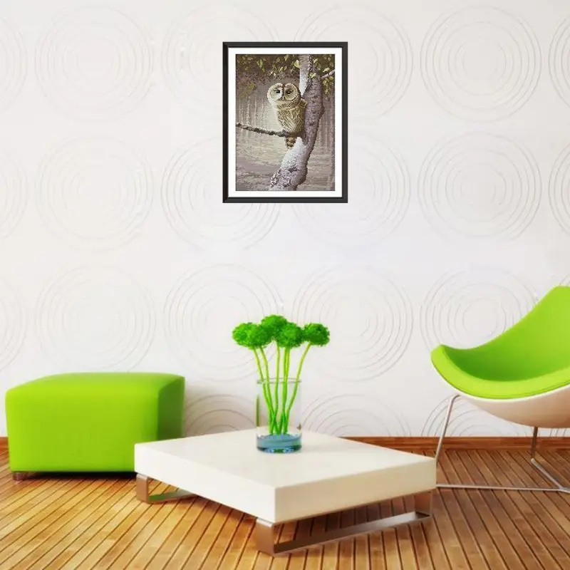 

Owl DIY Handmade Needlework Counted 14CT Printed Cross Stitch Embroidery Kit Set Home Decoration E56C