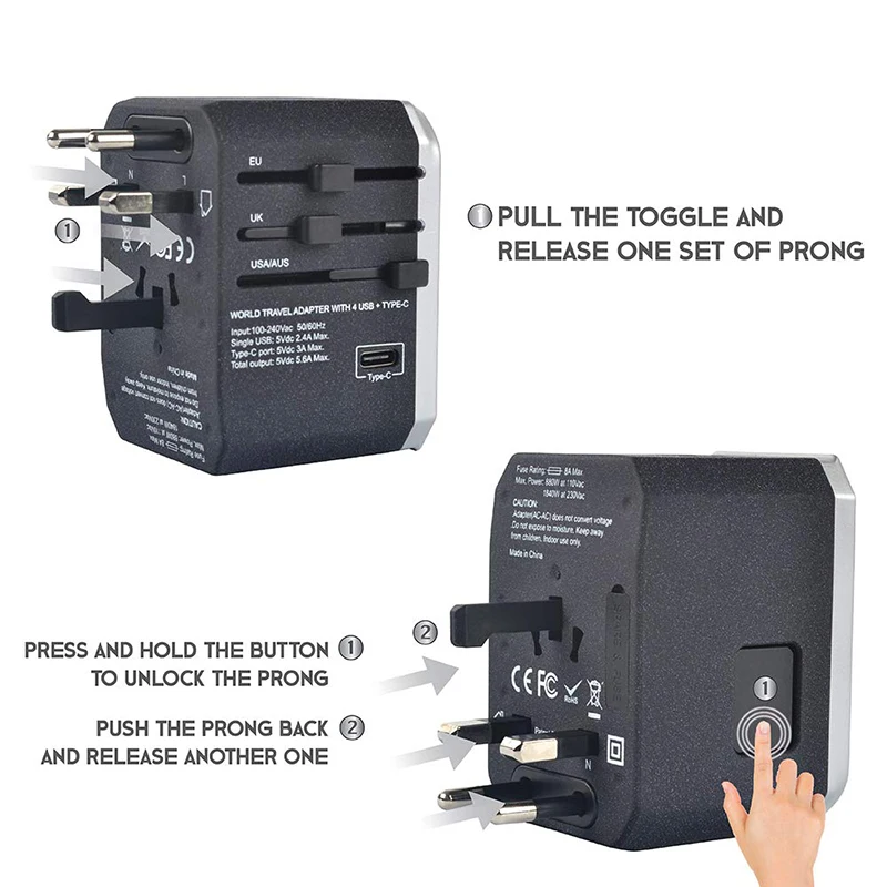 Новый дизайн Улучшенный цветной универсальный мульти штекер Адаптер зарядное