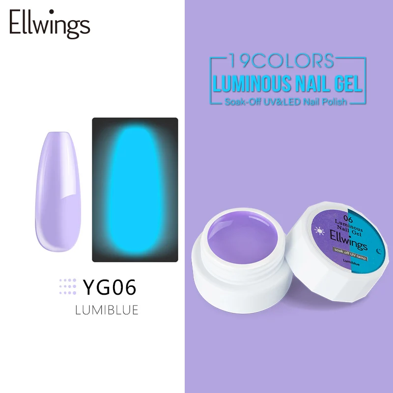 YG06 Ellwings гель для ногтей флуоресцентный светящийся гель лак для ногтей УФ светится в темноте гель лак для ногтей - Цвет: YG06
