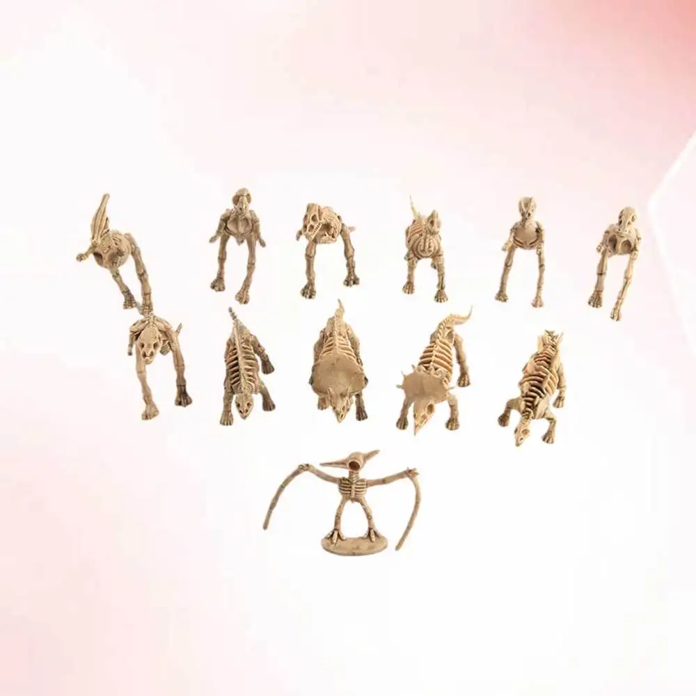 12PCS Mini Dinosaur Model Decor Jurassic Adornments Lifelike Ornament Simulated Skeleton | Игрушки и хобби