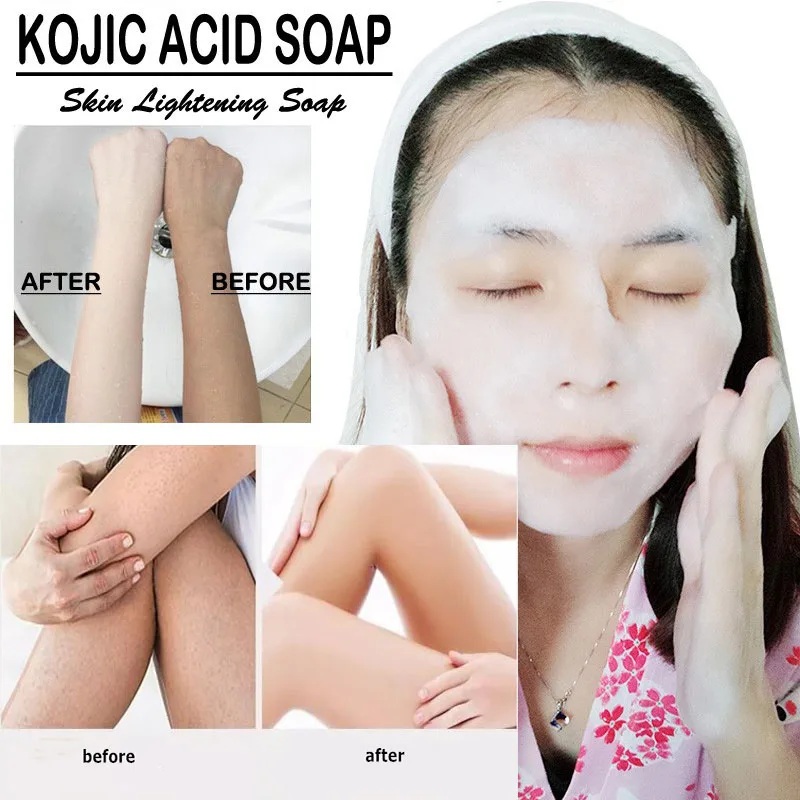 

Brand Handmade Whitening Soap Skin Lightening Soap Bleaching Kojic Acid Glycerin Soap Deep Cleaning Brighten Skin 2pcs/box