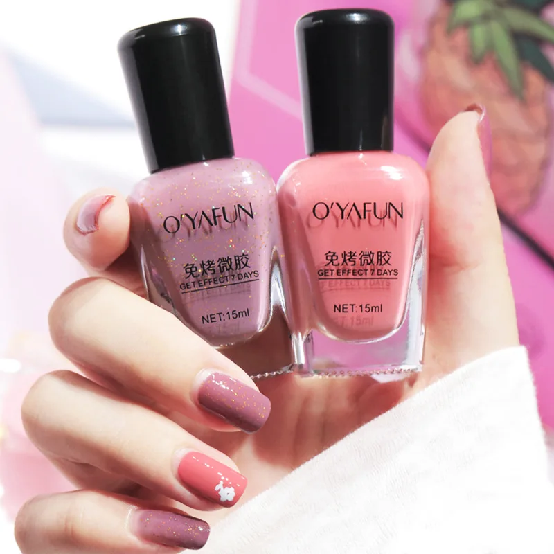 

New 15ml Non-peelable Nail Polish, Waterproof, Baking-free Micro Glue, Non-fading Glitter, Sequins and Quick-drying Nail Polish