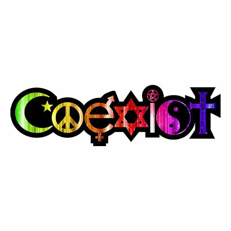 

13cm x 4cm Coexist Black Back- Vinyl Sticker Decal - auto Car Wicca Pagan Bumper Sticker Vinyl Waterproof Car Wrap