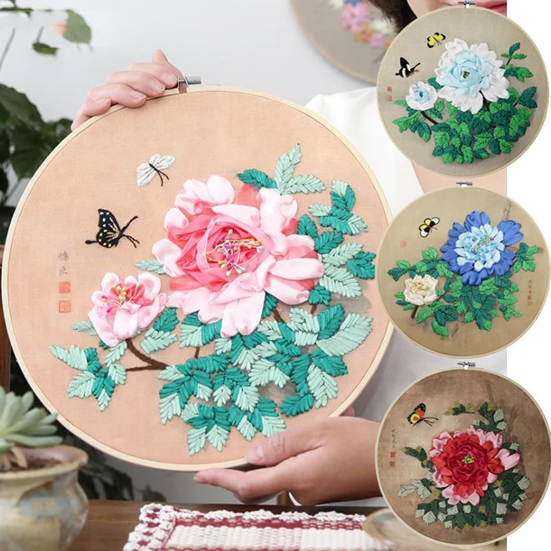 Набор для вышивки крестиком романтичный цветок и бабочка 3d Вышивка крестом