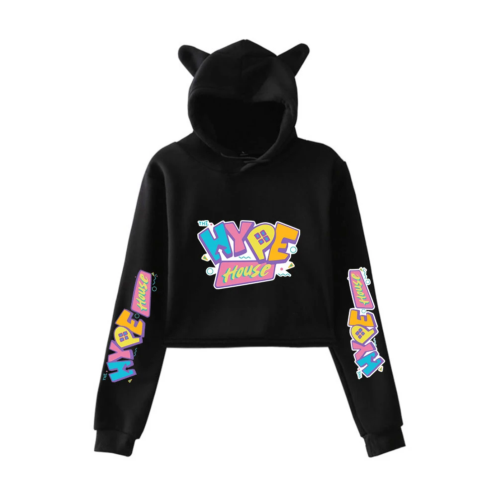 The Hype House Merch Printed Hoodie New Arrival Cat Ear The Hype House Hoodies Sweatshirt Comfy Women Clothing Hooded Pullovers