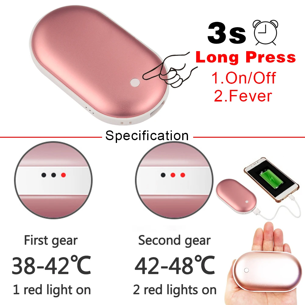 Перезаряжаемые электрическая грелка для рук 5200mA многоразовые Электрический