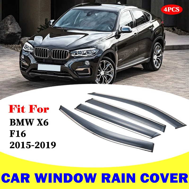 For BMW X6 F16 2015-2019 window visor car rain shield deflectors awning trim cover exterior car-styling accessories parts