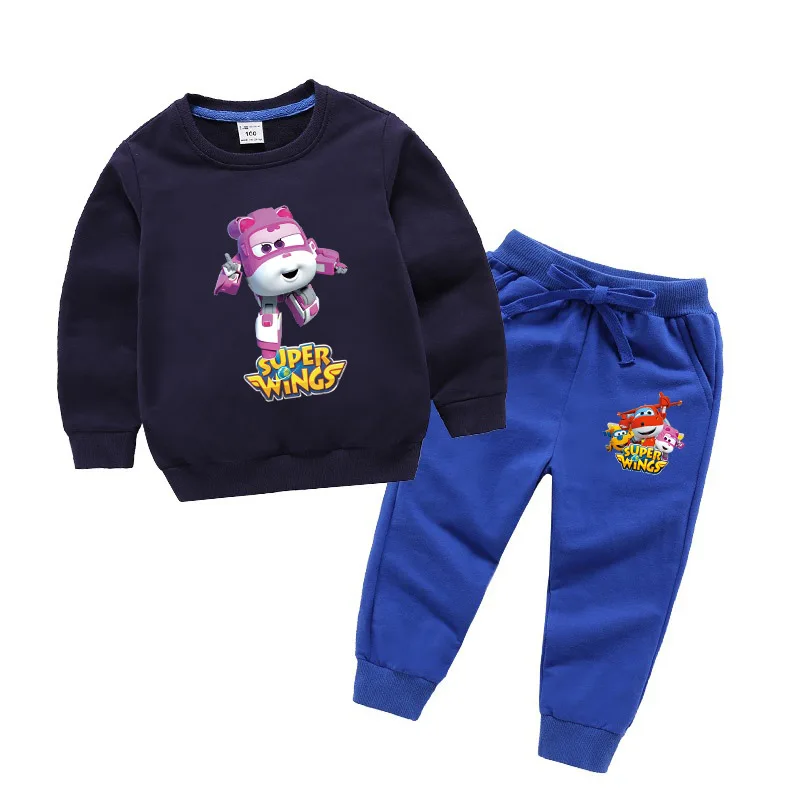2019 Autumn Clothing Set Baby Girls Clothes Cartoon Super Wings Printed Long Sleeve Sweatshirts | Детская одежда и обувь