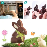 3d easter bunny mold chocolate candy cake jelly baking tools non stick diy cute rabbit mold for easter decoration