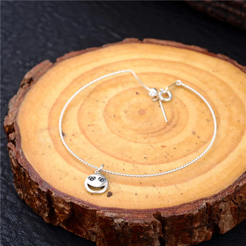 Модные серебряные ювелирные изделия смайлик кулон 100% стерлингового серебра 925