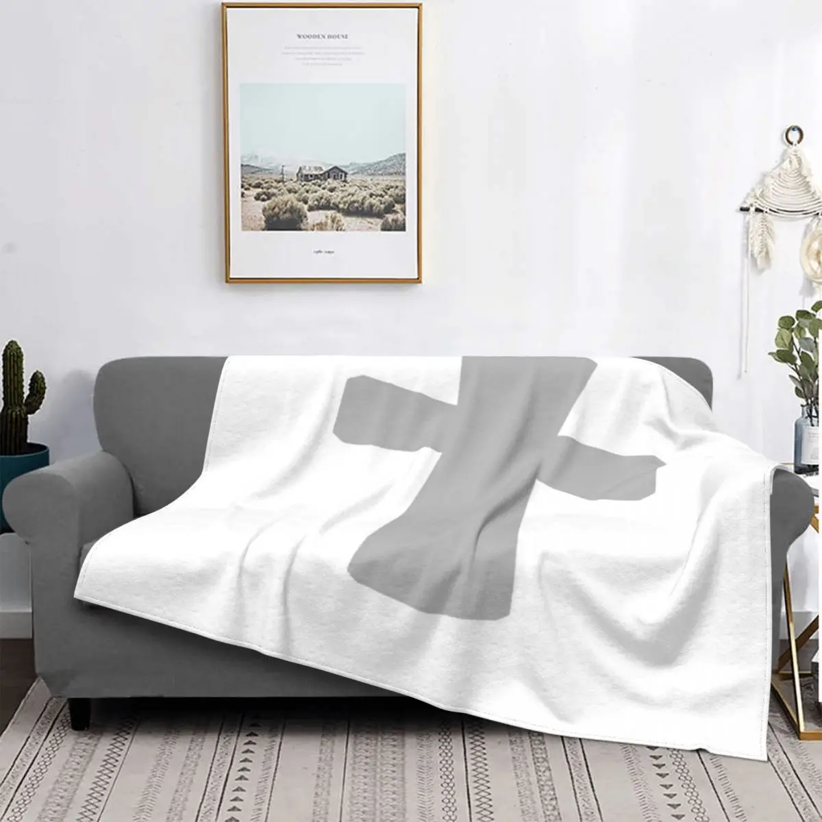 

Manta cruzada con capucha, colcha para cama, sofá a cuadros, 4 unidades
