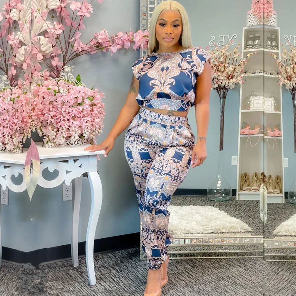 

Спортивный костюм женский, пикантный клубный комплект для бега, полная женская спортивная одежда, офисный костюм, укороченный топ и брюки, к...