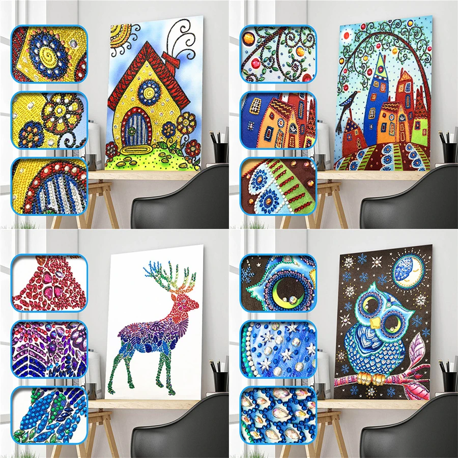 

New special shape diamond painting animal landscape modern pattern DIY 5D parts diamond cross stitch kit crystal art